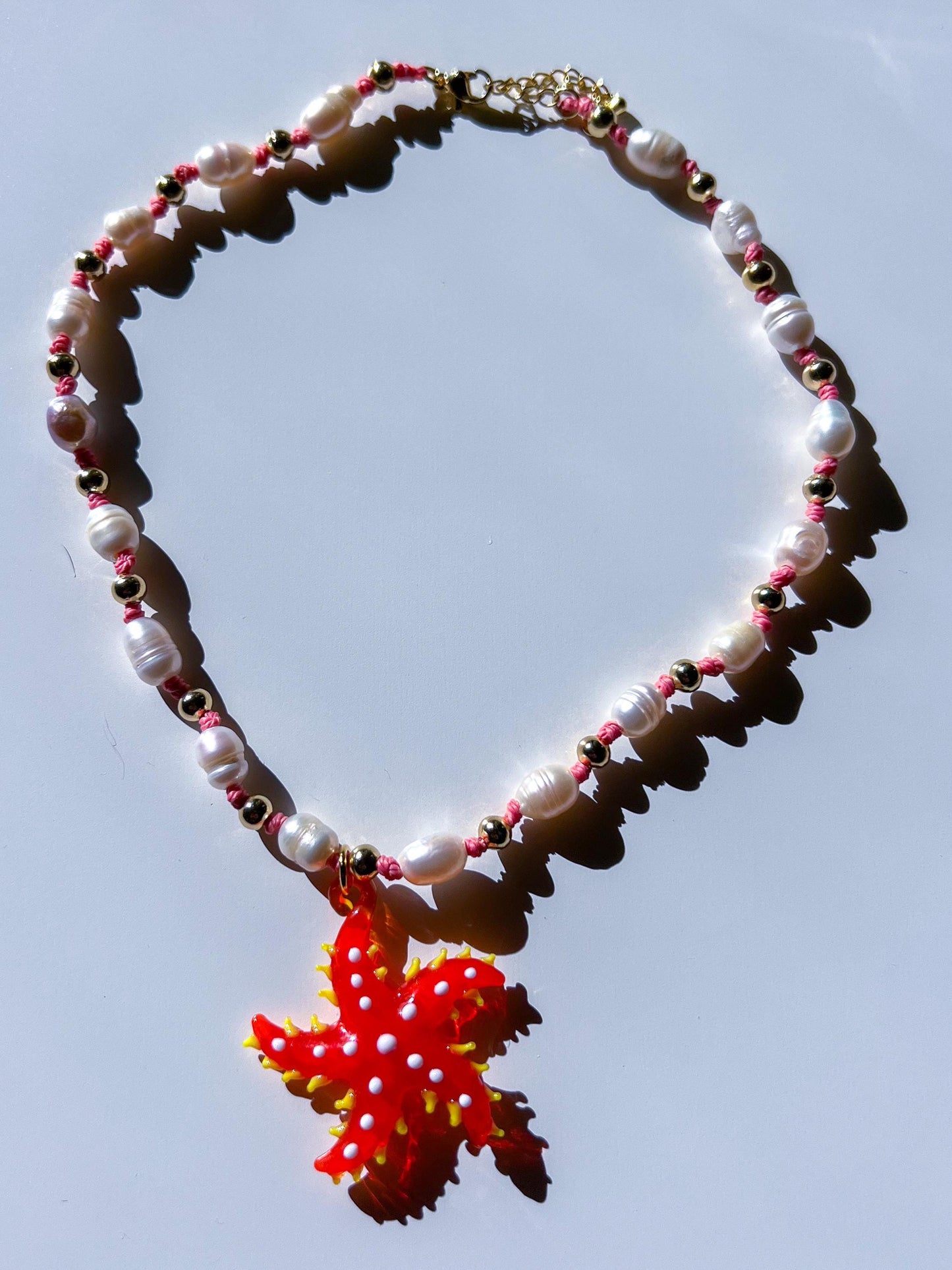 Adjustable Short Multicolor Mixed-Beaded "Watermelon Love" Necklace
