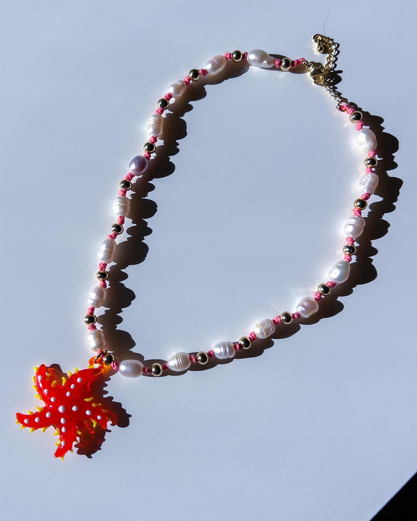 Adjustable Short Multicolor Mixed-Beaded "Watermelon Love" Necklace