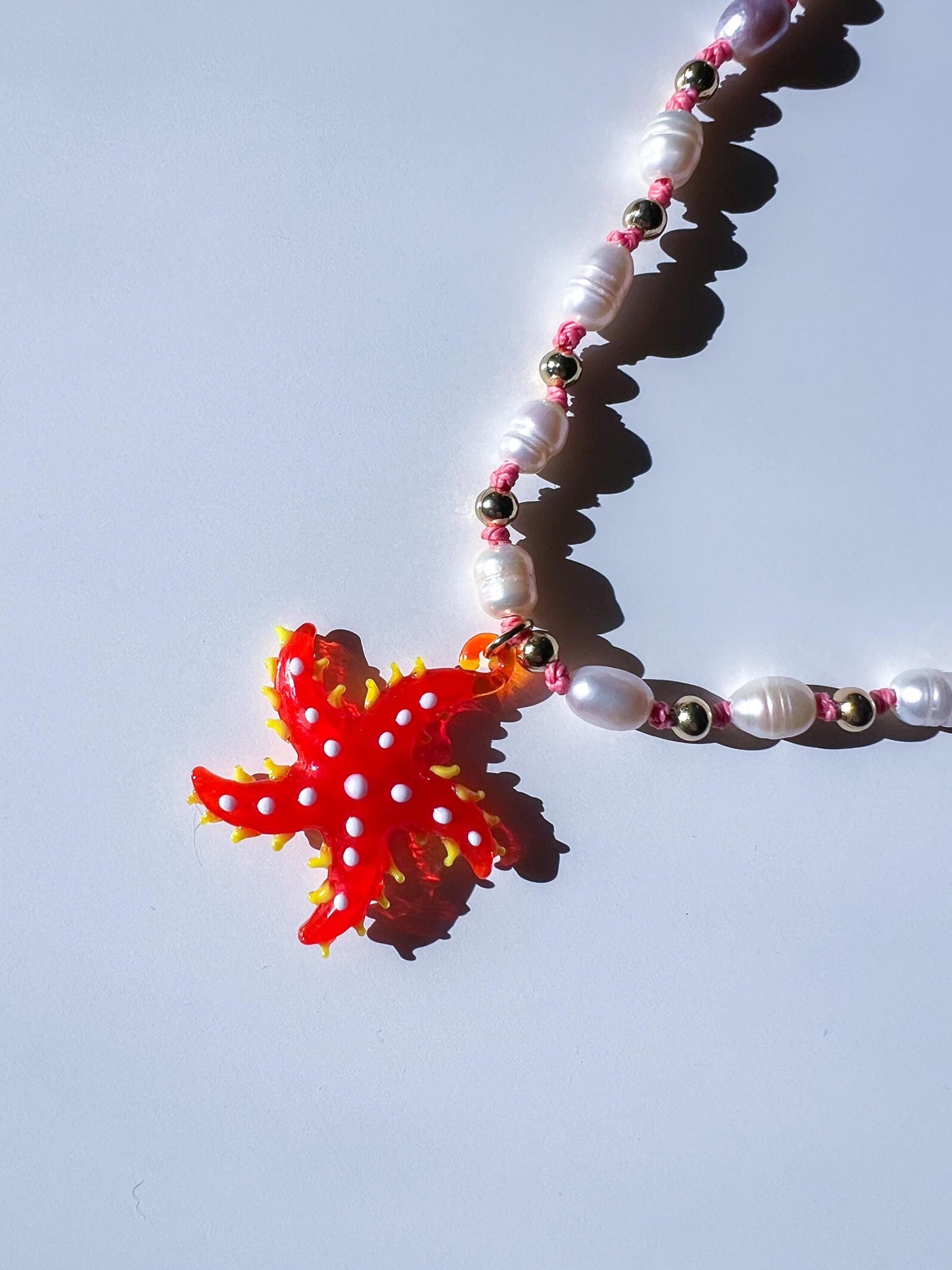 Adjustable Short Multicolor Mixed-Beaded "Watermelon Love" Necklace