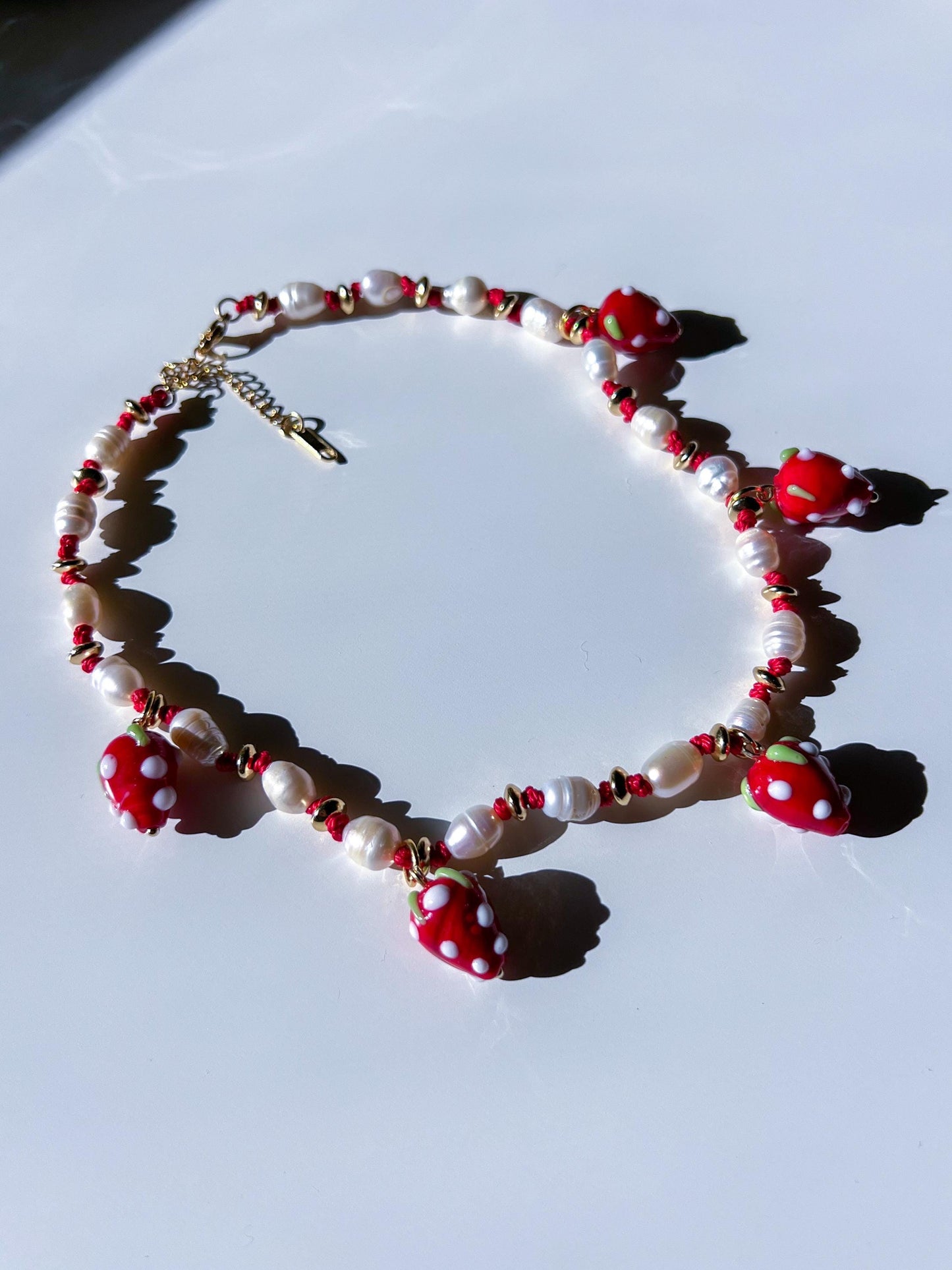 Adjustable Short Multicolor Mixed-Beaded "Strawberry Fields" Necklace